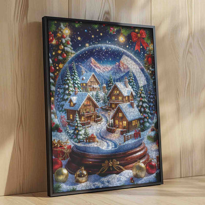 Snow Globe Christmas Village Jigsaw Puzzle