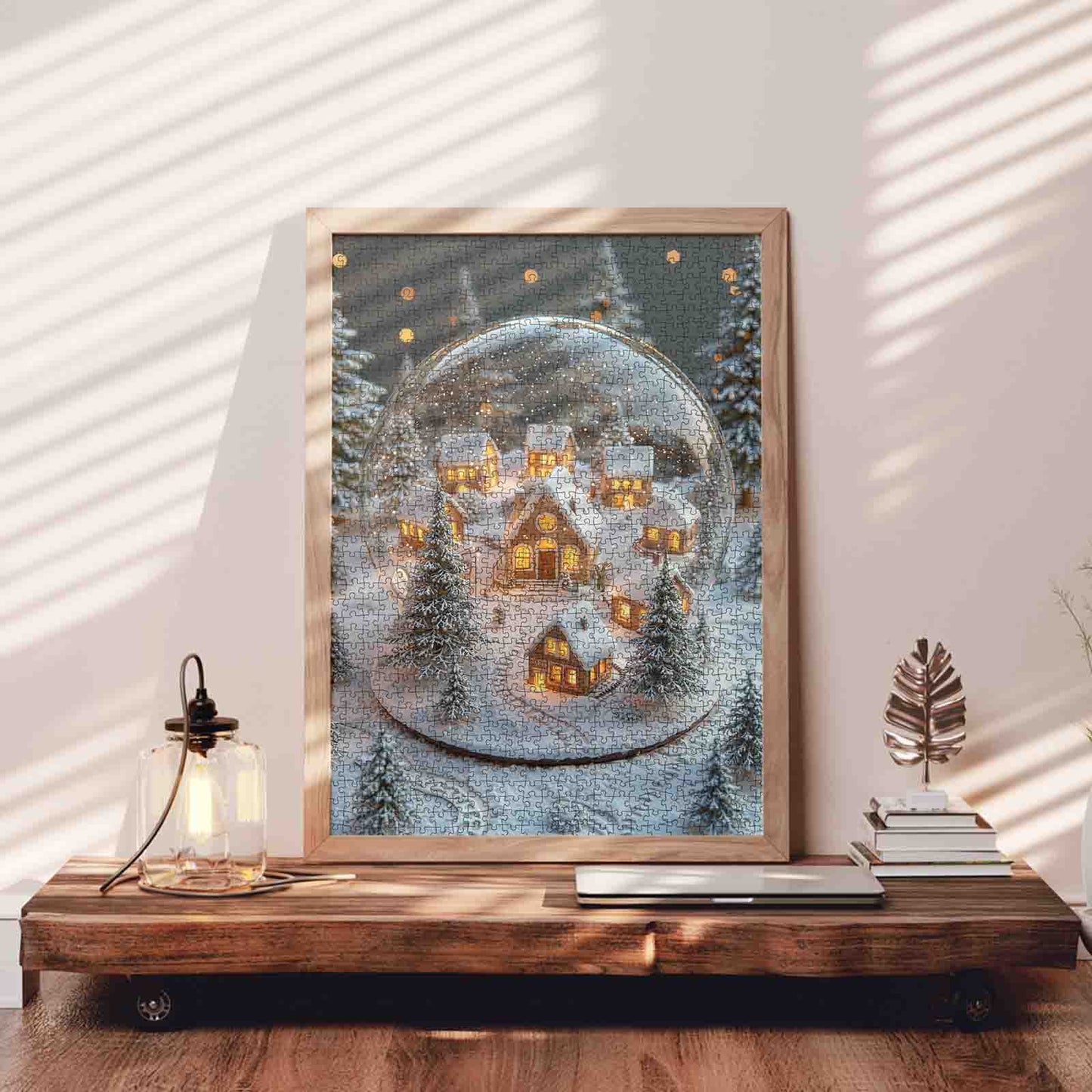 Snow Globe Christmas Village Jigsaw Puzzle