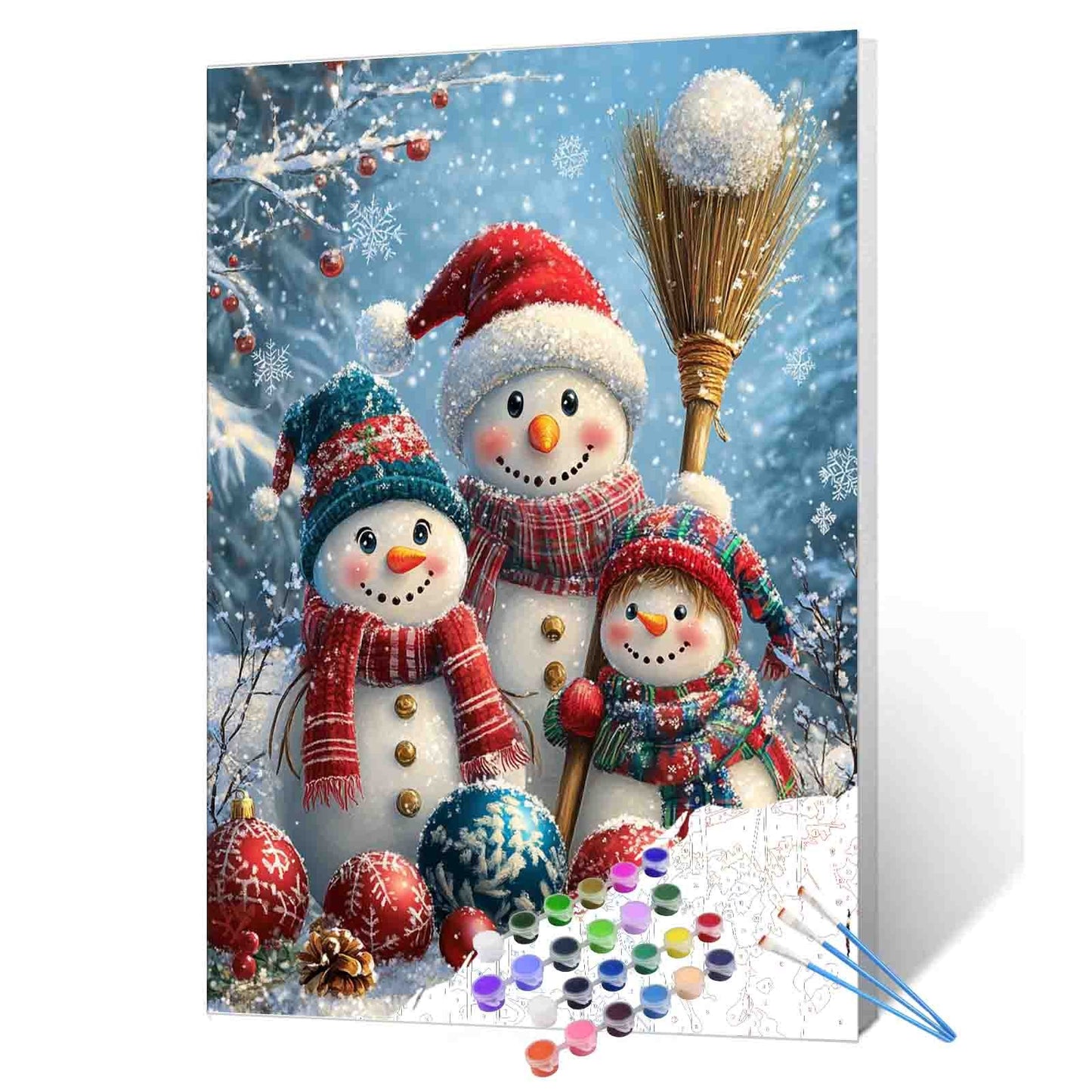 Snowman Family Celebration Paint by Numbers