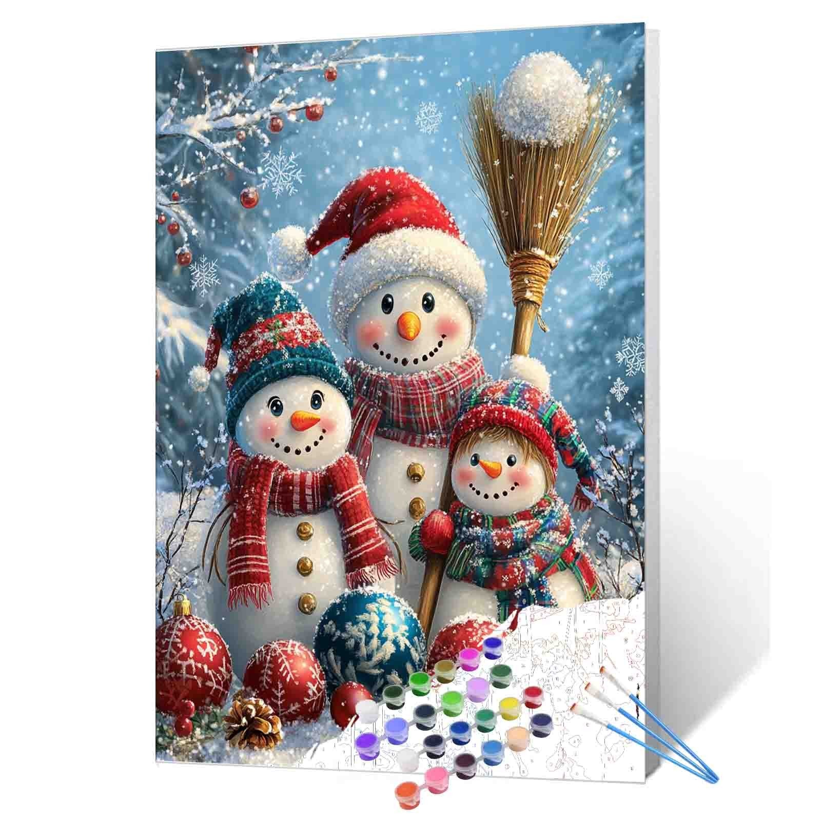Snowman Family Celebration Paint by Numbers