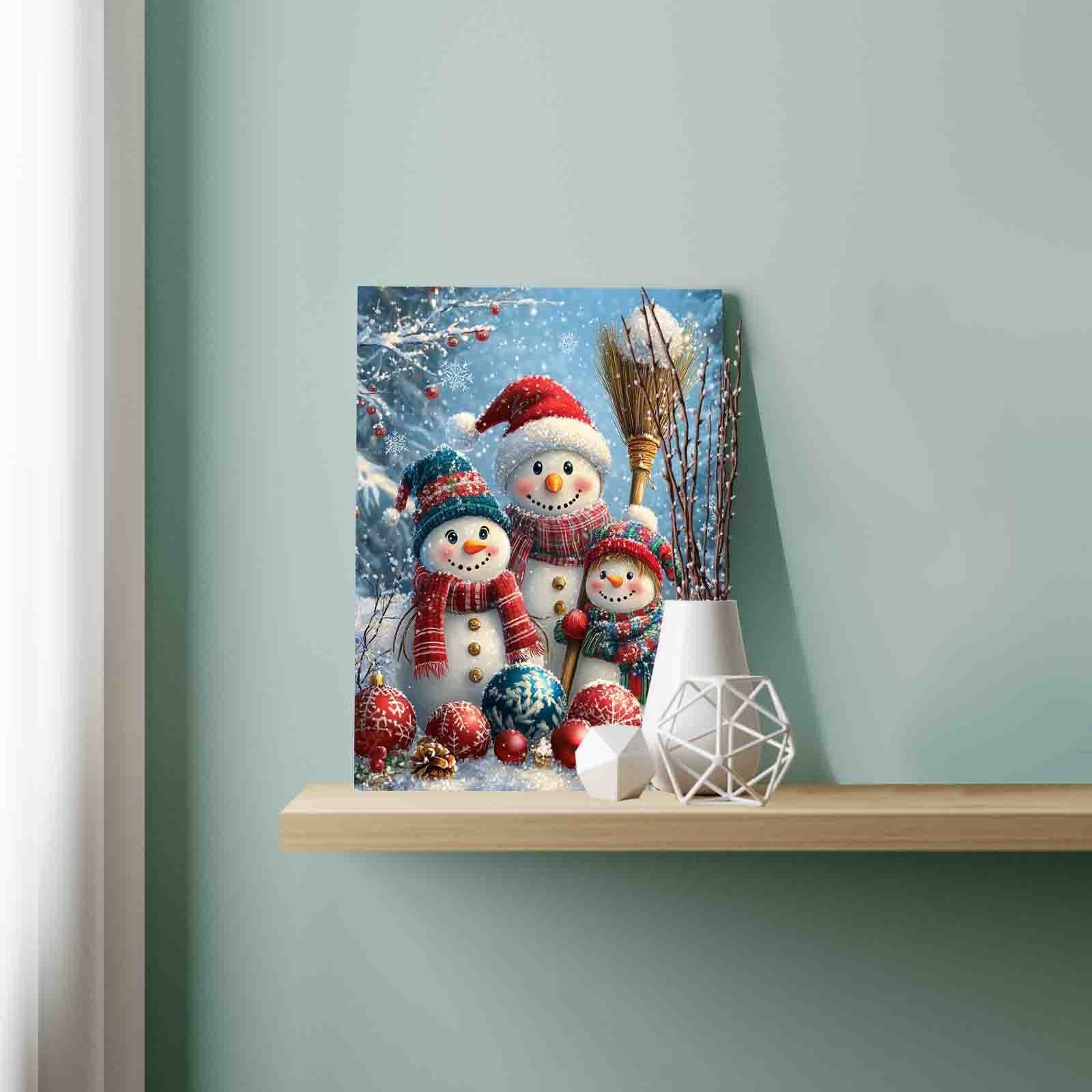 Snowman Family Celebration Paint by Numbers