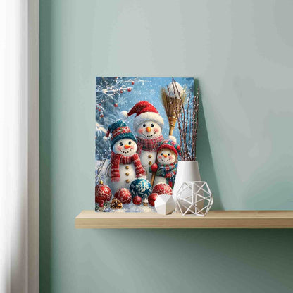 Snowman Family Celebration Paint by Numbers