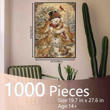 Snowman and Woodland Friends Jigsaw Puzzle
