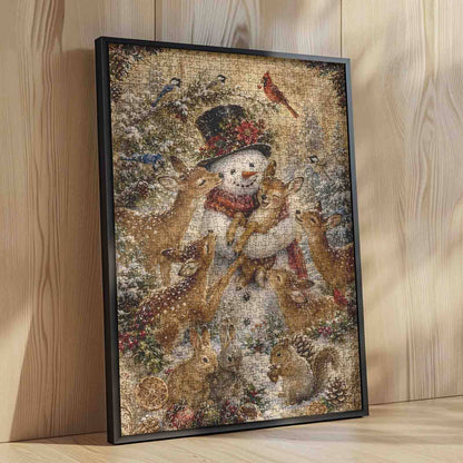 Snowman and Woodland Friends Jigsaw Puzzle