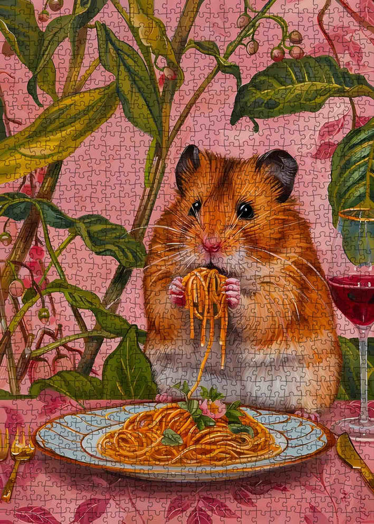 Spaghetti Feast Hamster Jigsaw Puzzle