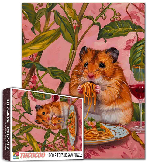 Spaghetti Feast Hamster Jigsaw Puzzle