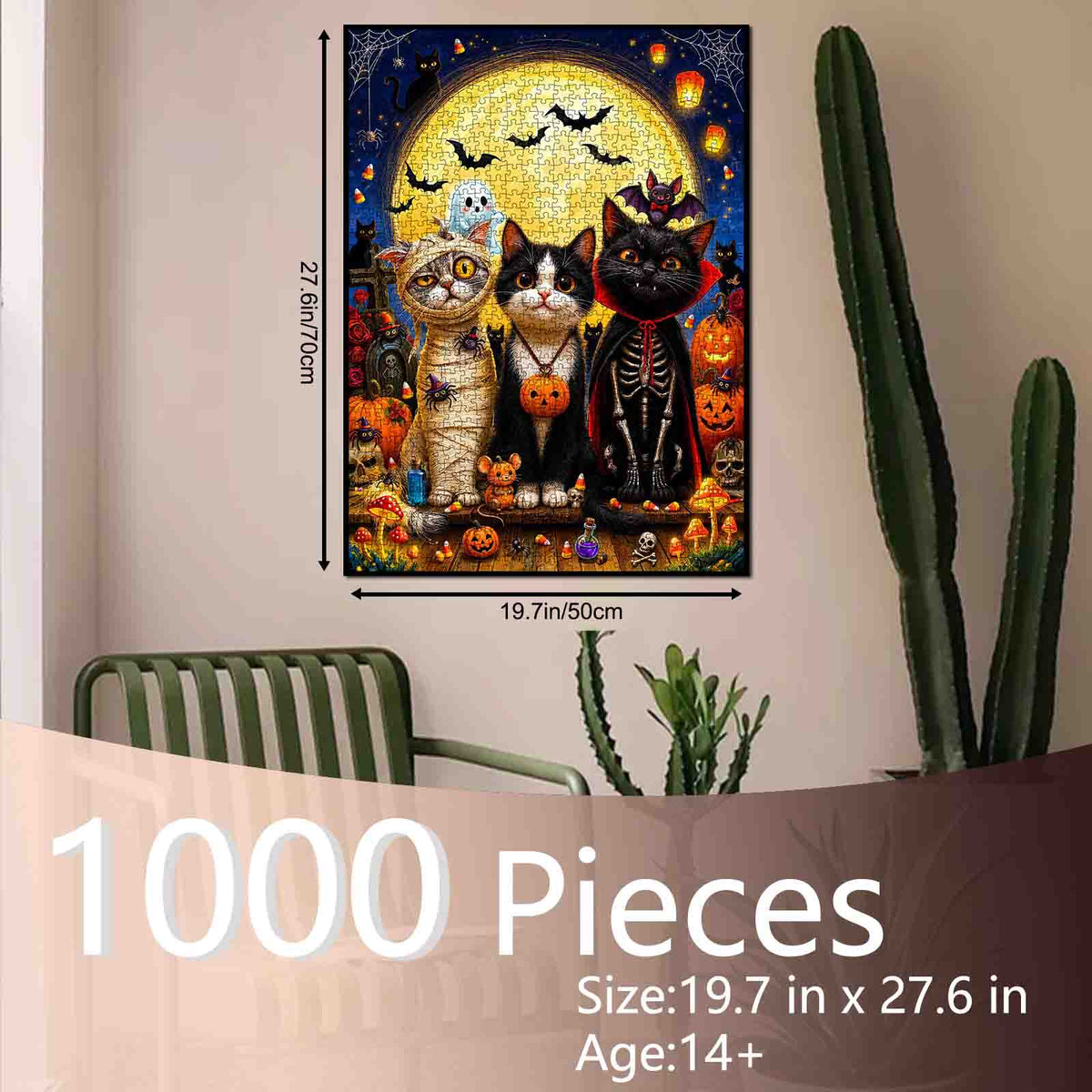 Spooky Halloween Costume Cats Jigsaw Puzzle
