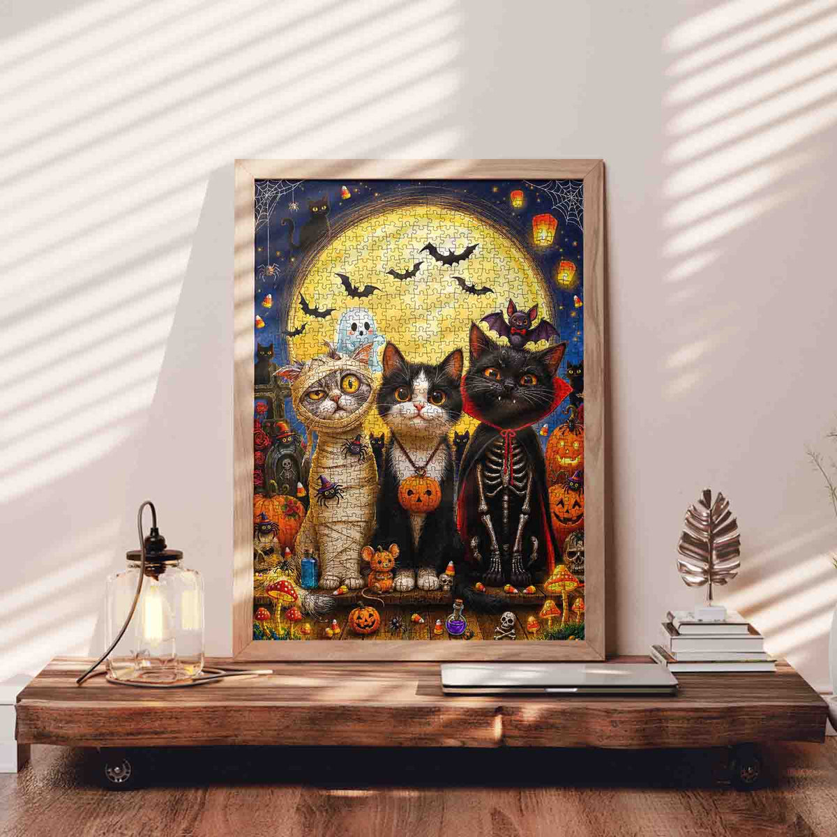 Spooky Halloween Costume Cats Jigsaw Puzzle