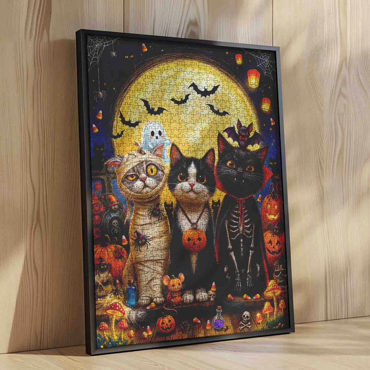 Spooky Halloween Costume Cats Jigsaw Puzzle