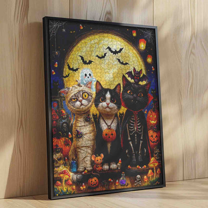 Spooky Halloween Costume Cats Jigsaw Puzzle