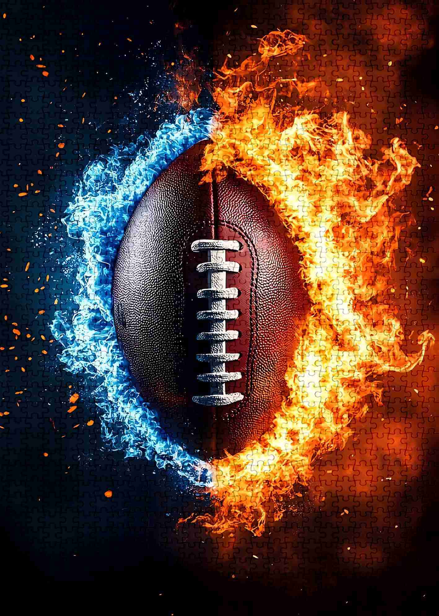 Fire and Ice Football Sport Jigsaw Puzzles