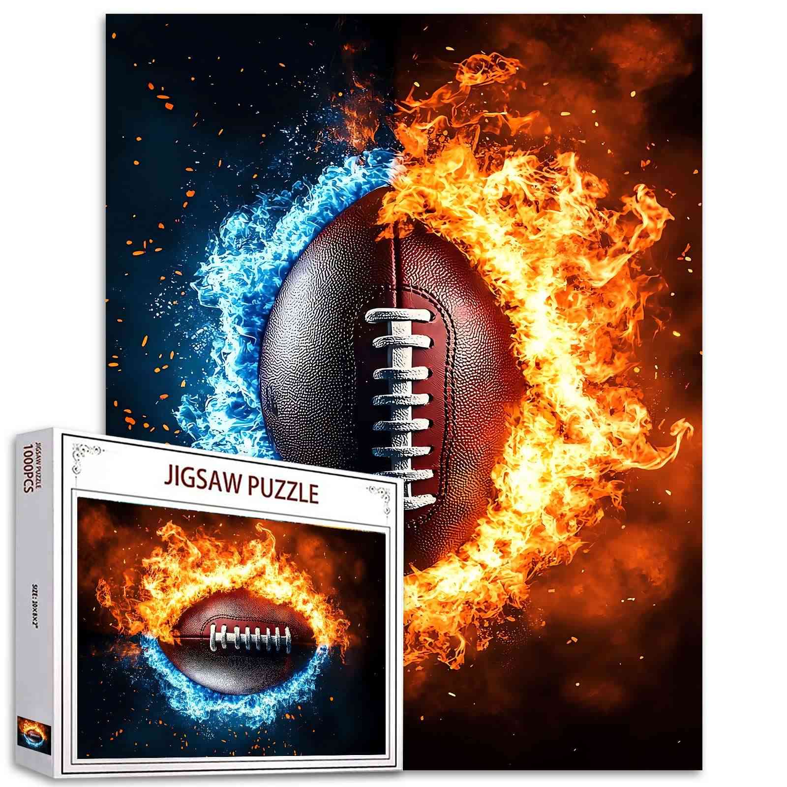 Fire and Ice Football Sport Jigsaw Puzzles