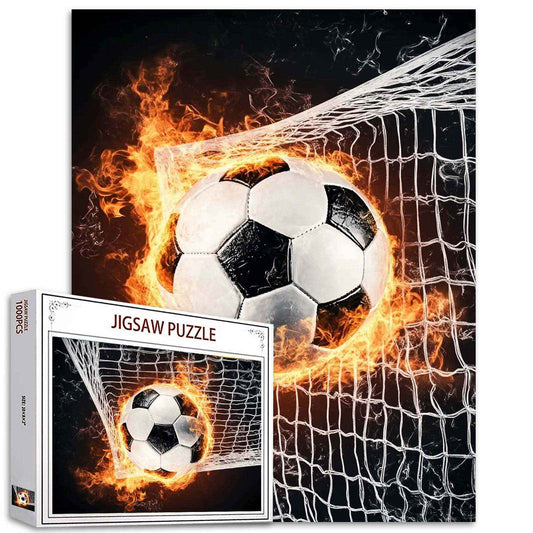 Fiery Soccer Goal Sport Jigsaw Puzzles