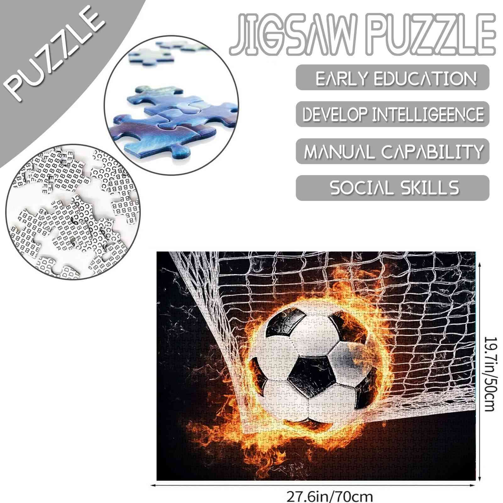 Fiery Soccer Goal Sport Jigsaw Puzzles