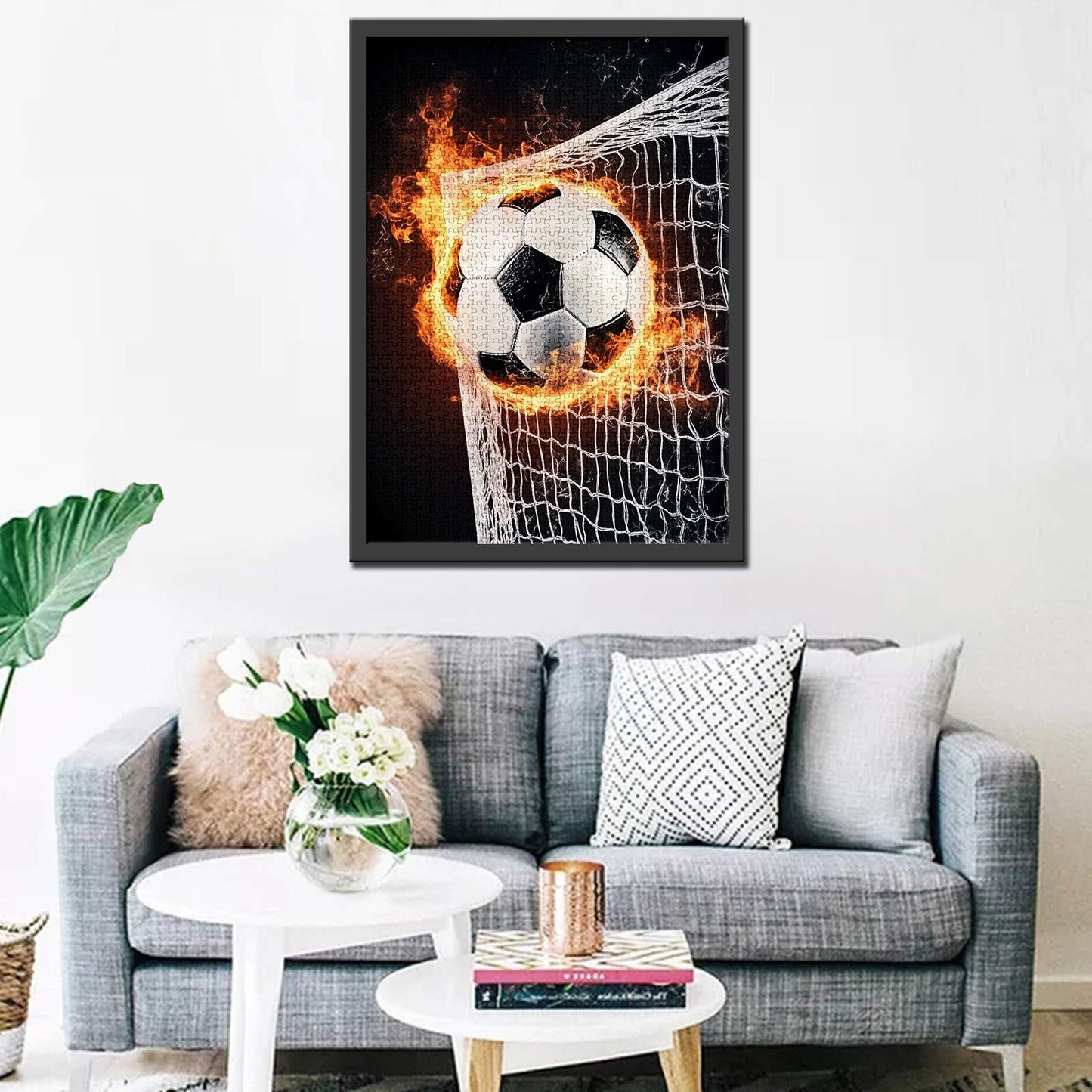 Fiery Soccer Goal Sport Jigsaw Puzzles