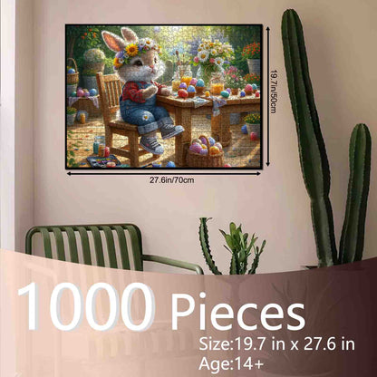 Spring Bunny Egg Painting Garden Jigsaw Puzzle