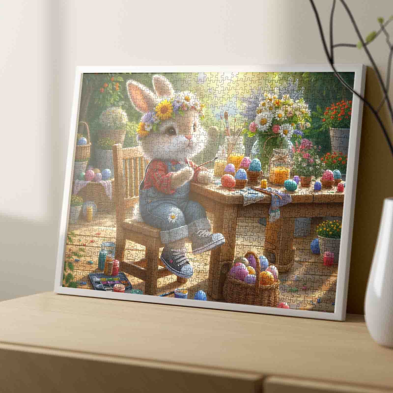Spring Bunny Egg Painting Garden Jigsaw Puzzle