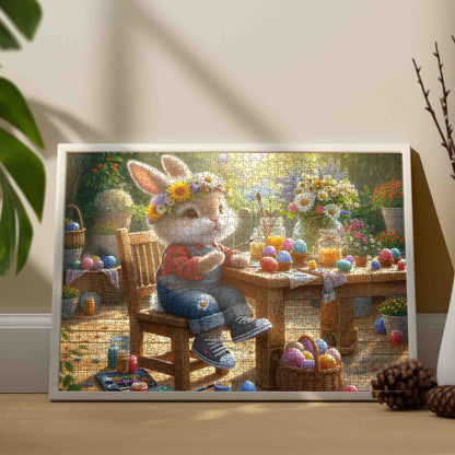 Spring Bunny Egg Painting Garden Jigsaw Puzzle