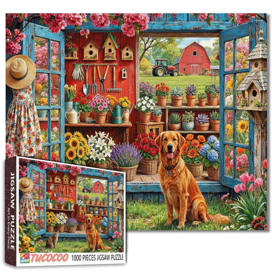 Spring Farm Garden Greenhouse Jigsaw Puzzle