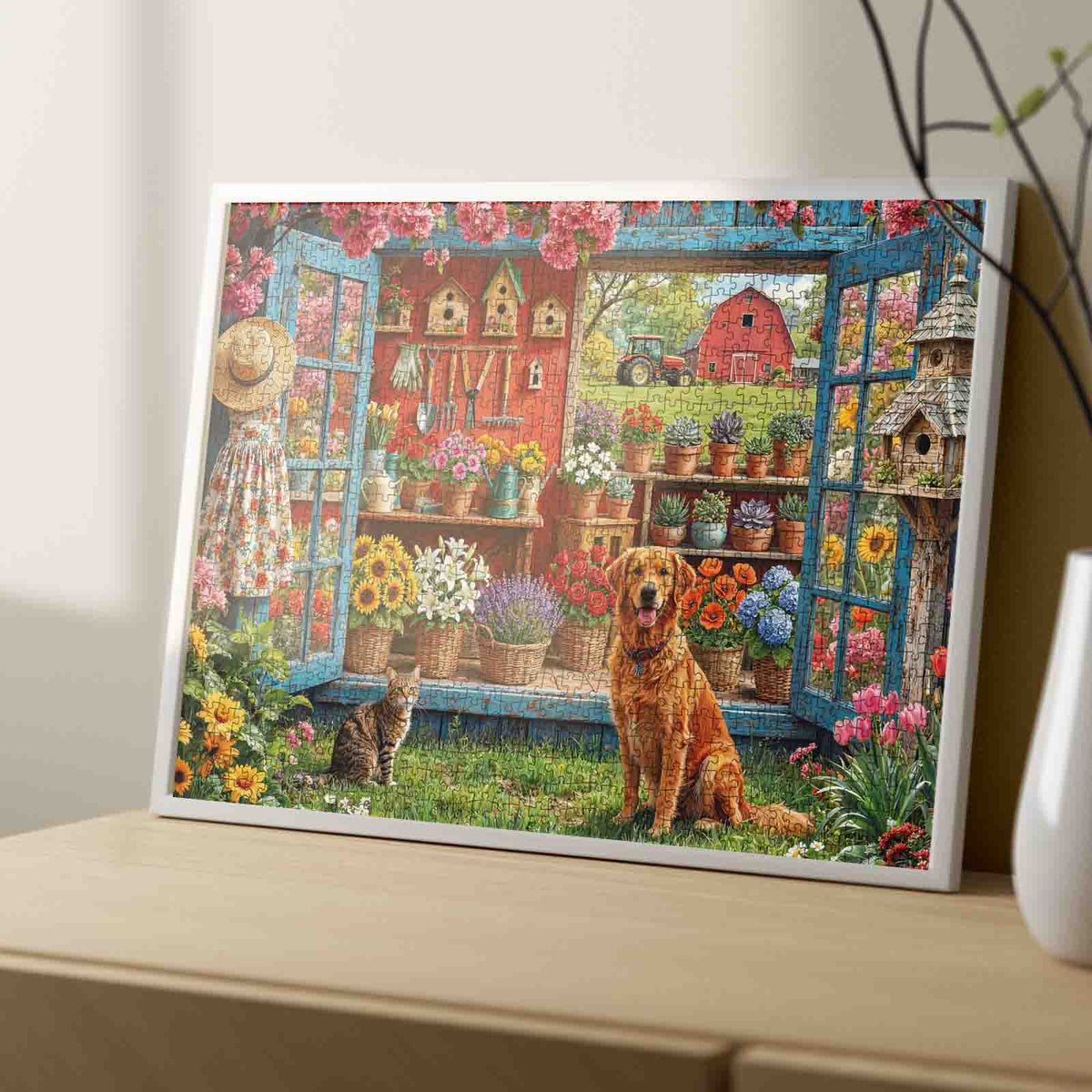 Spring Farm Garden Greenhouse Jigsaw Puzzle