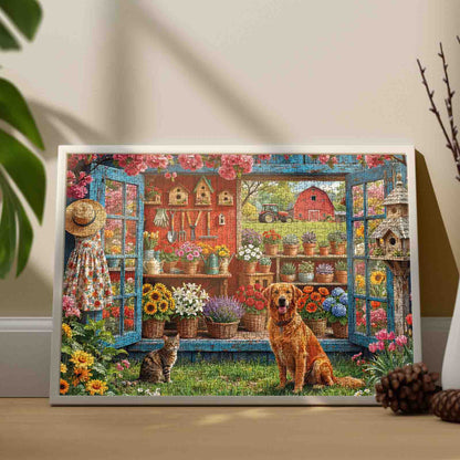 Spring Farm Garden Greenhouse Jigsaw Puzzle
