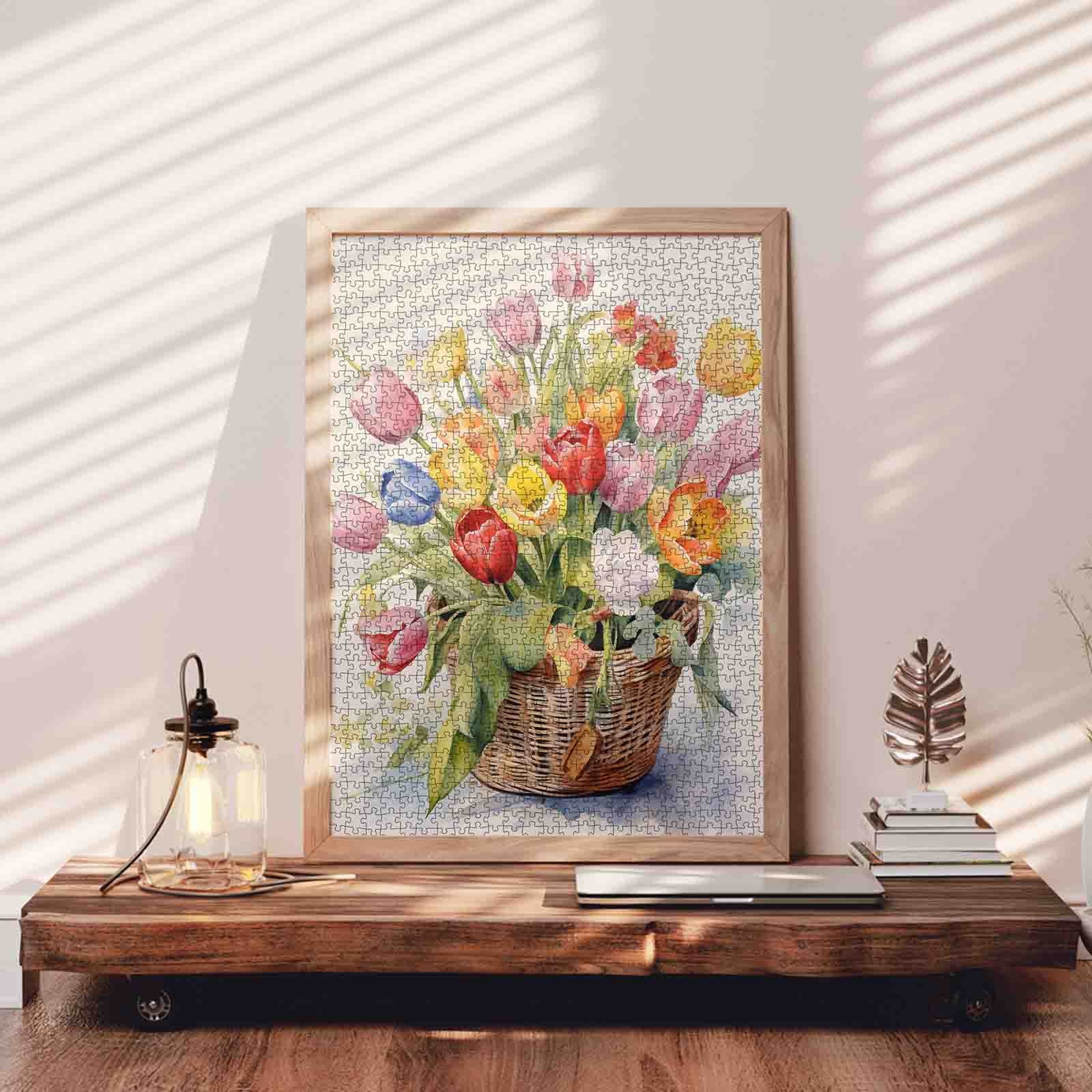 Spring Tulip Basket Jigsaw Puzzle