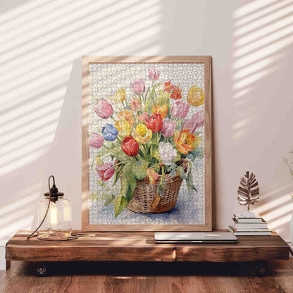 Spring Tulip Basket Jigsaw Puzzle