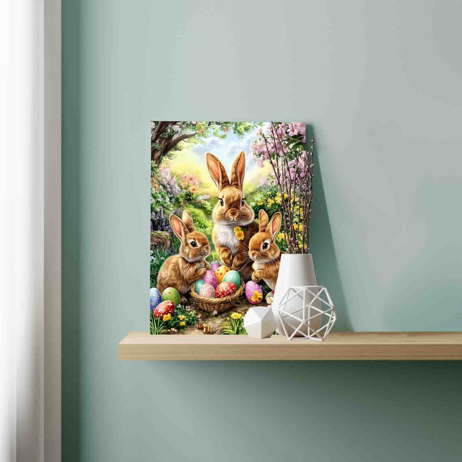 Spring Bunny Family Gathering Paint by Numbers