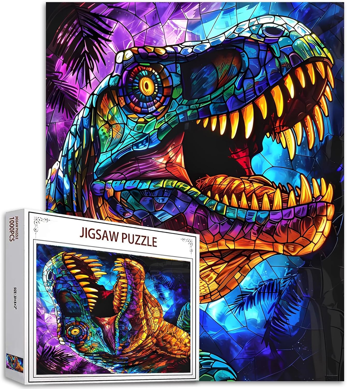 Tyrannosaurus Buntglas-Puzzle