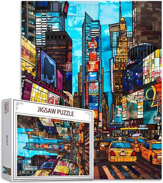 Manhattan City View Stained Glass Jigsaw Puzzles