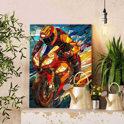 Stained Glass Rider Paint by Numbers