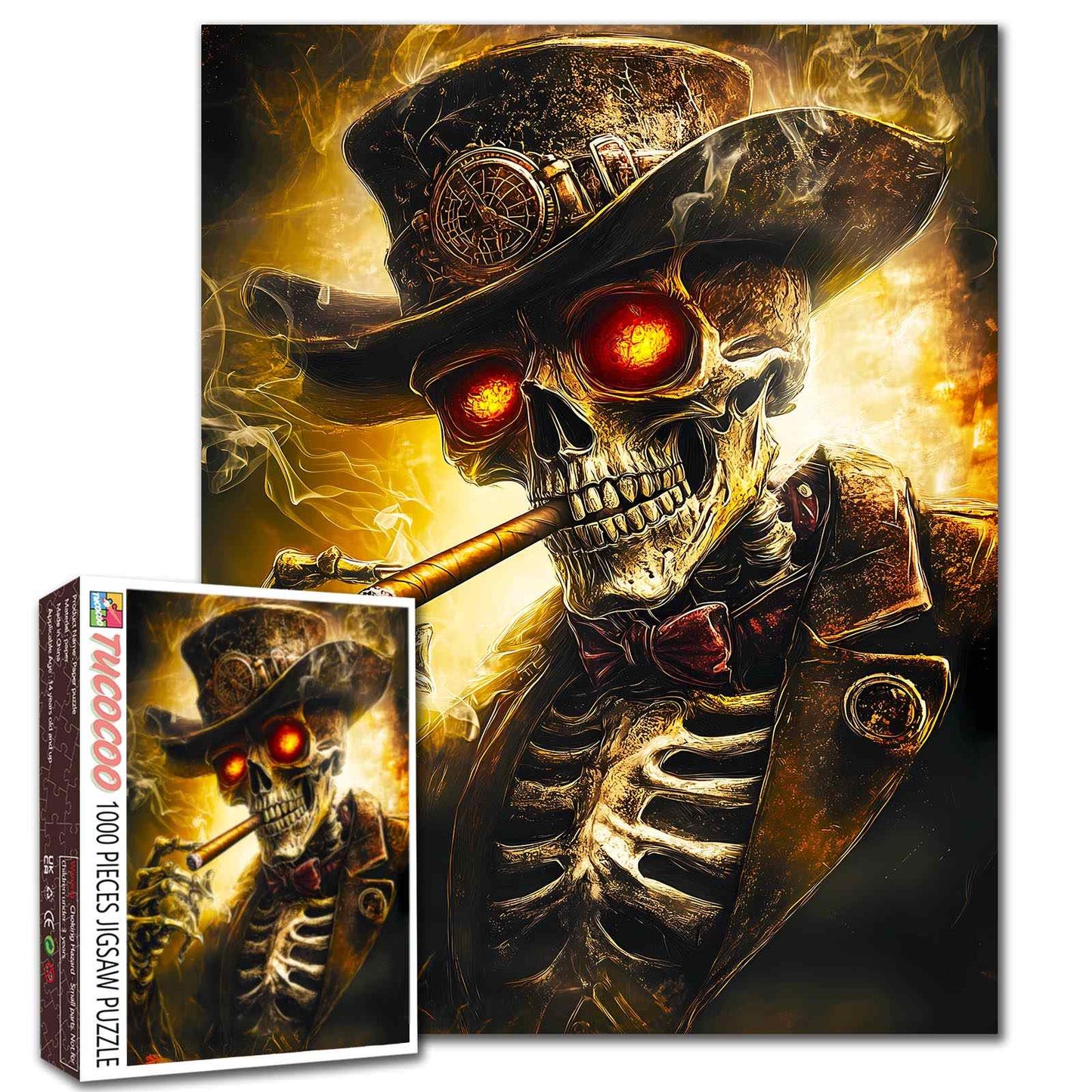 Steampunk Skull Gentleman Jigsaw Puzzle