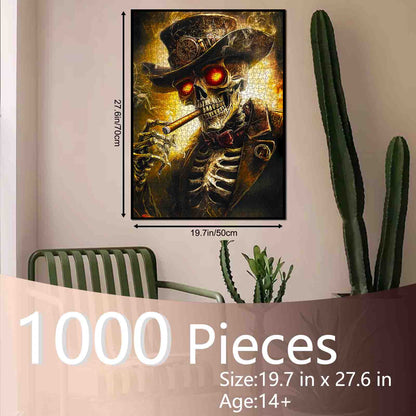Steampunk Skull Gentleman Jigsaw Puzzle