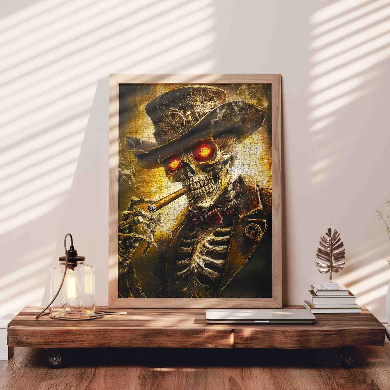 Steampunk Skull Gentleman Jigsaw Puzzle