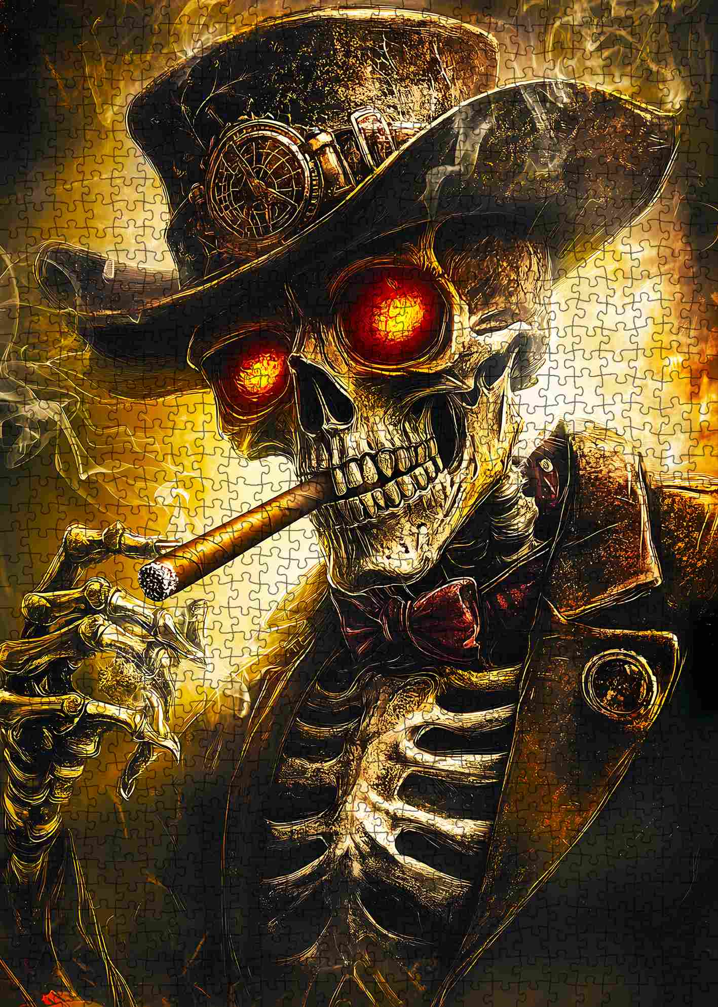 Steampunk Skull Gentleman Jigsaw Puzzle