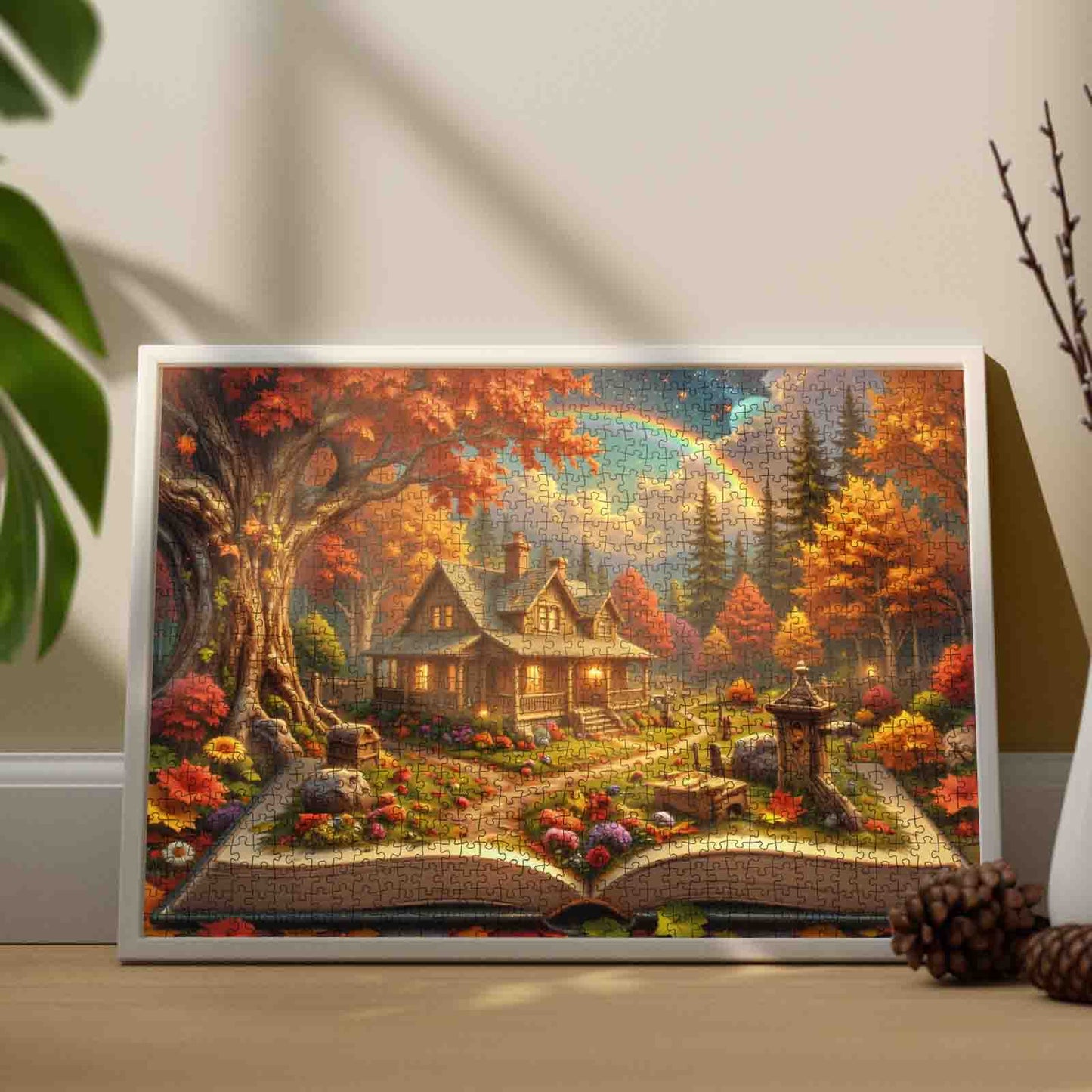 Storybook Cottage in Autumn Forest Jigsaw Puzzle