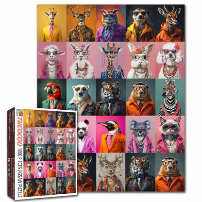 Stylish Animal Portrait Gallery Jigsaw Puzzle