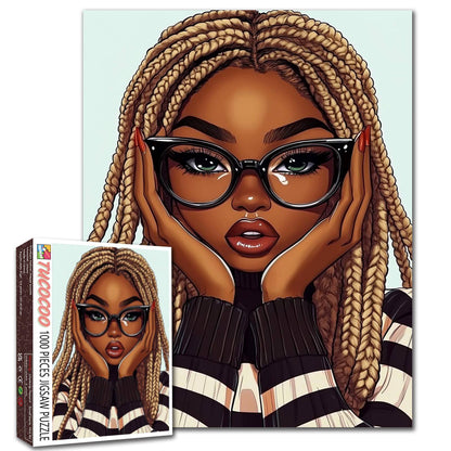 Stylish Braided Beauty Portrait Jigsaw Puzzle