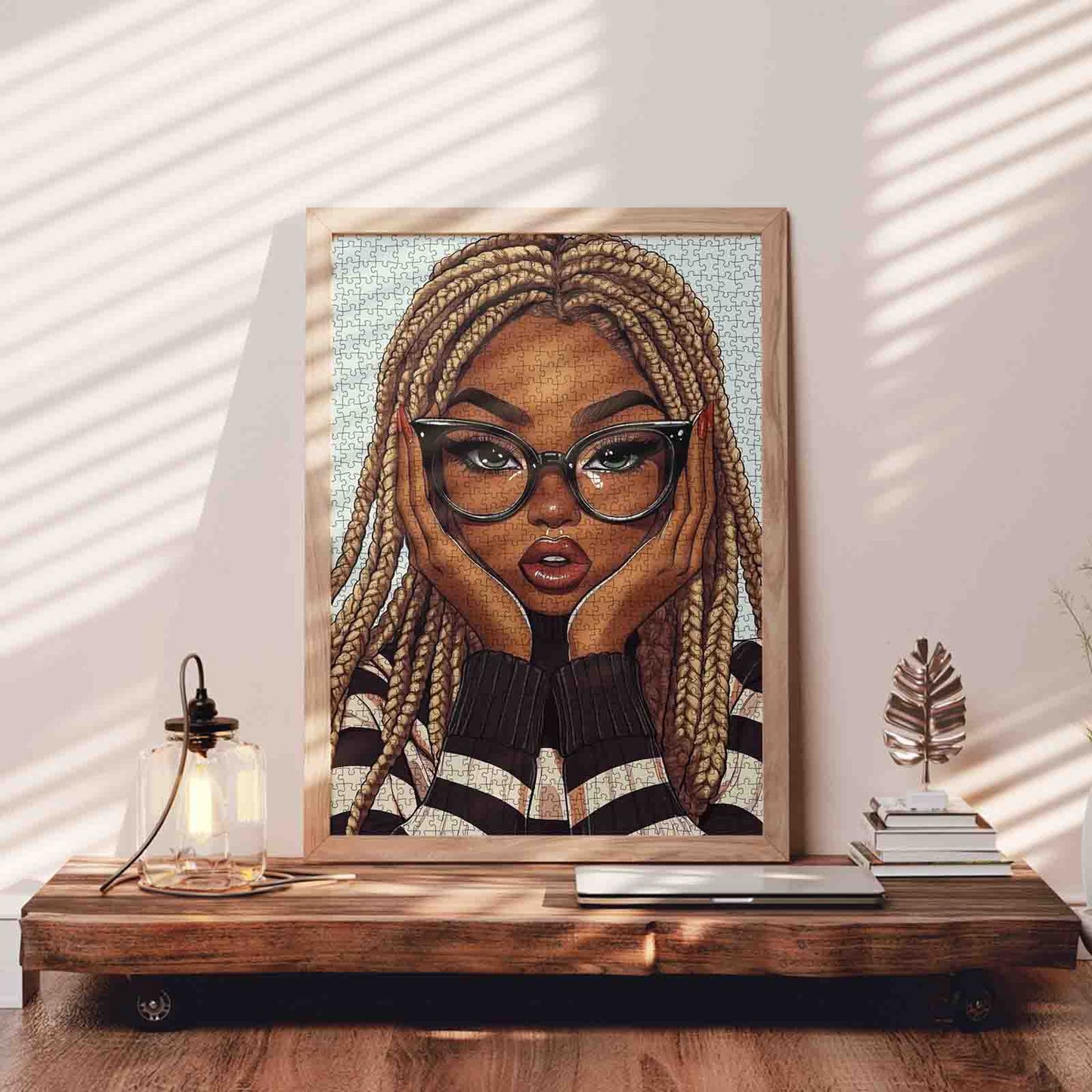 Stylish Braided Beauty Portrait Jigsaw Puzzle