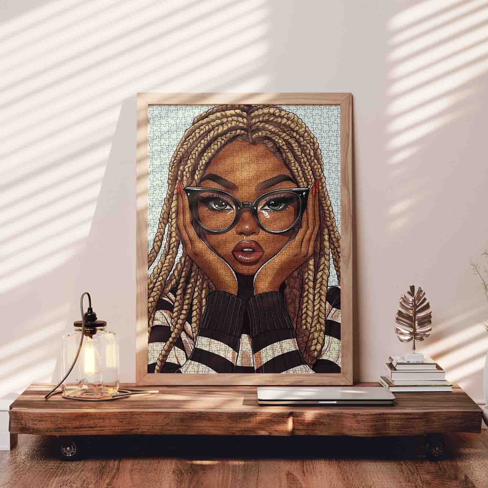 Stylish Braided Beauty Portrait Jigsaw Puzzle
