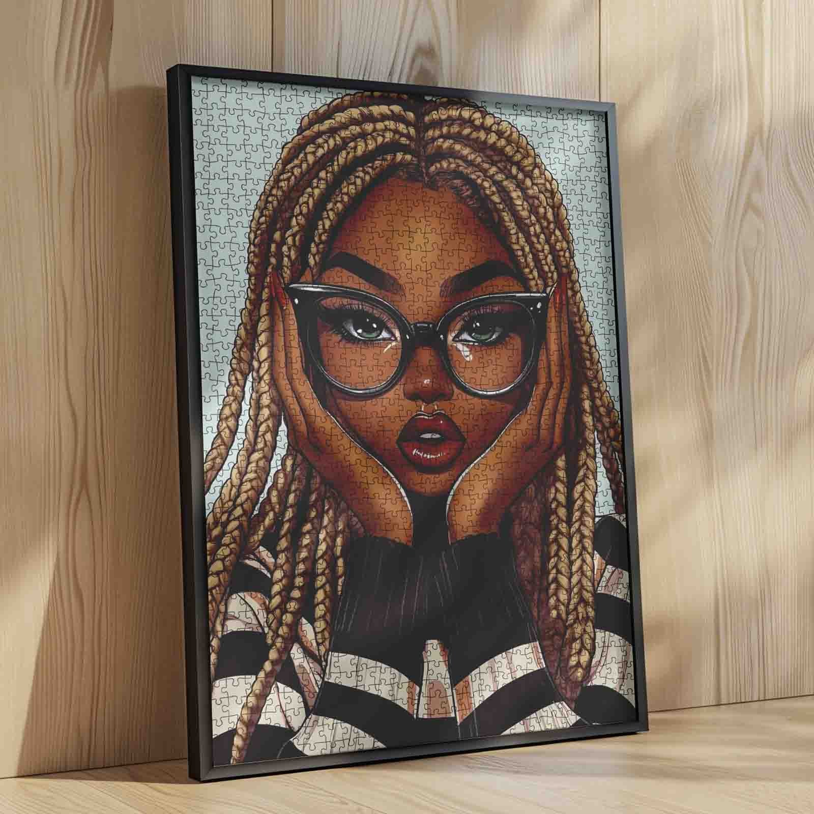 Stylish Braided Beauty Portrait Jigsaw Puzzle