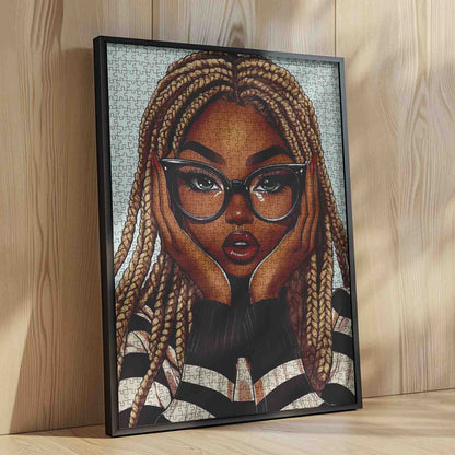 Stylish Braided Beauty Portrait Jigsaw Puzzle