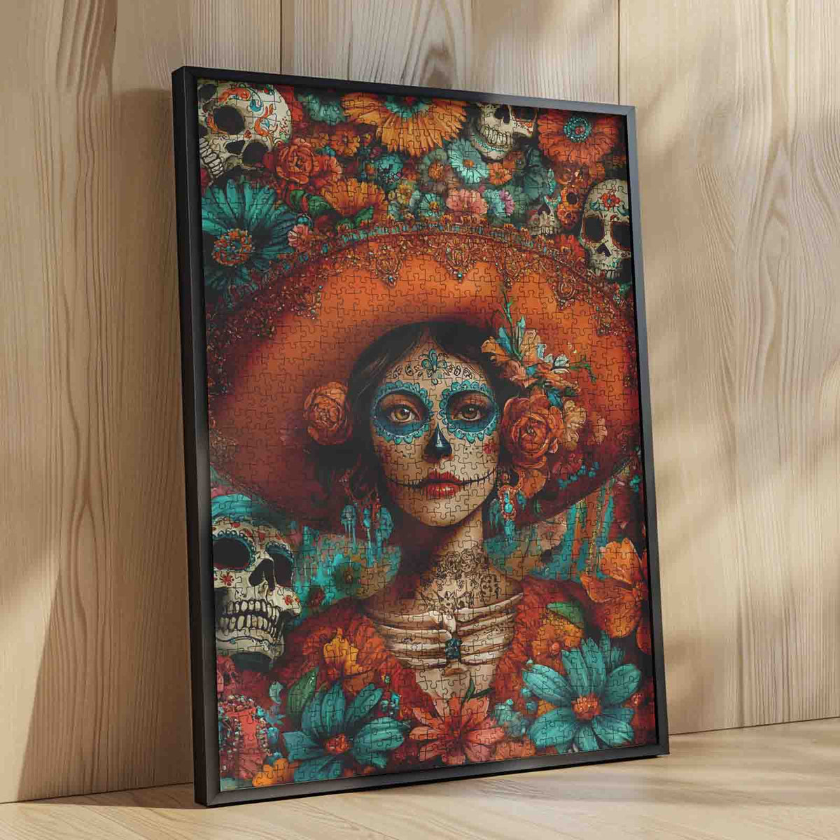 Sugar Skull Lady in Marigold Garden Jigsaw Puzzle