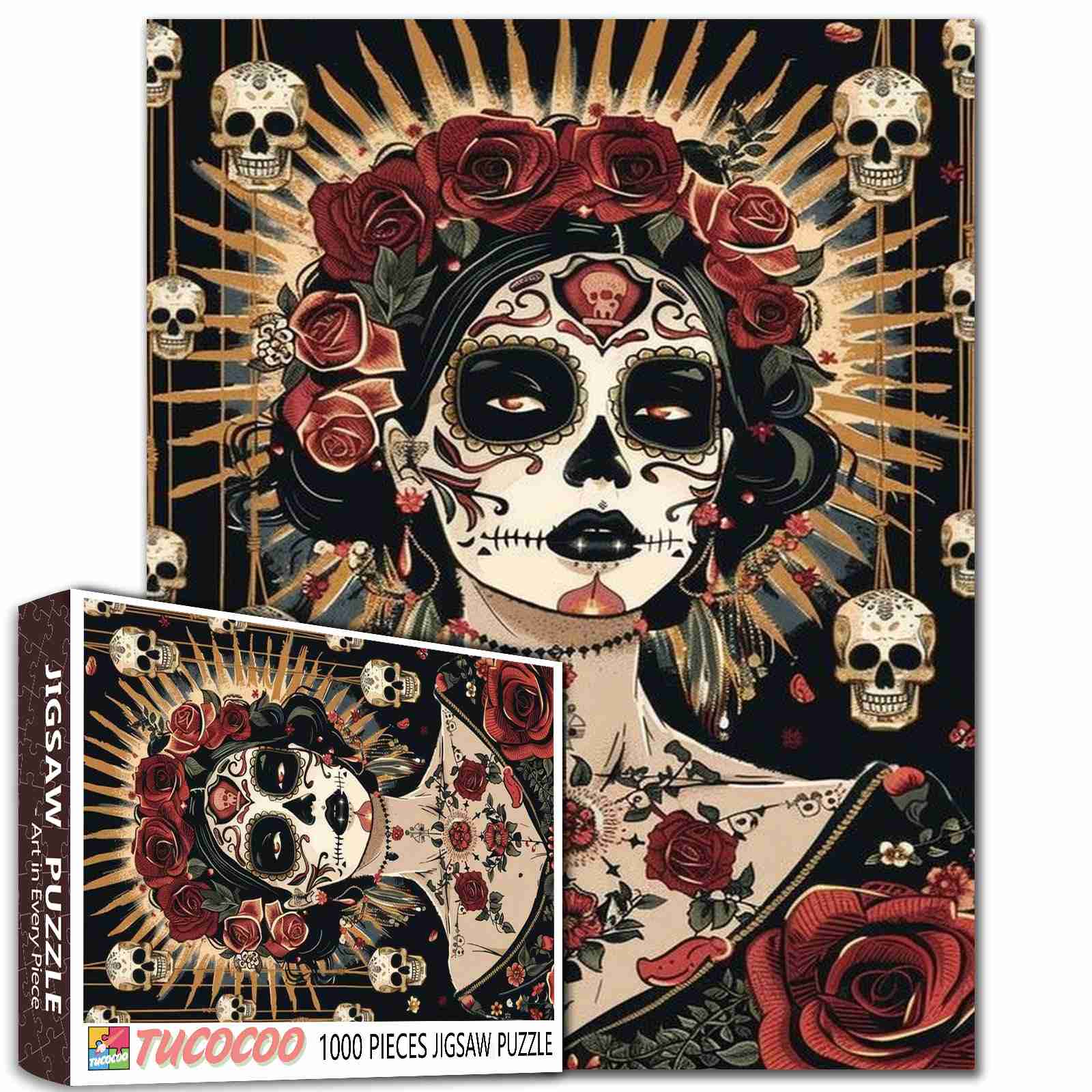 Sugar Skull Rose Queen Jigsaw Puzzle