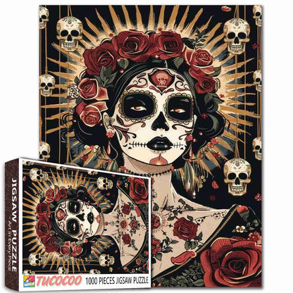 Sugar Skull Rose Queen Jigsaw Puzzle