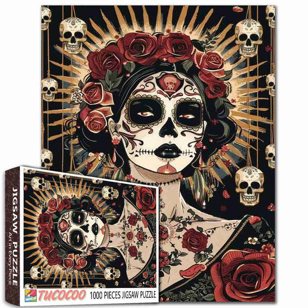 SugarSkullRoseQueenJigsawPuzzl