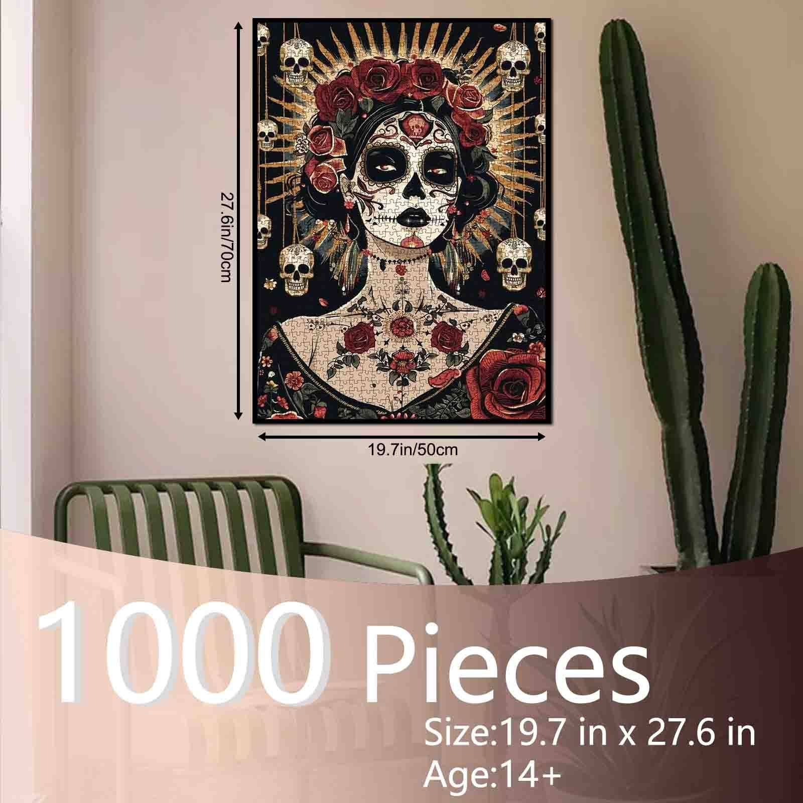 Sugar Skull Rose Queen Jigsaw Puzzle