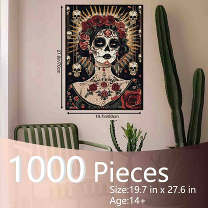 Sugar Skull Rose Queen Jigsaw Puzzle