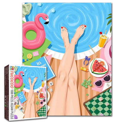 Summer Poolside Relaxation Jigsaw Puzzle