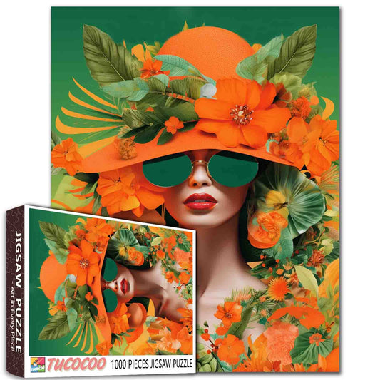 Summer Theme Model Orange Painting Jigsaw Puzzle
